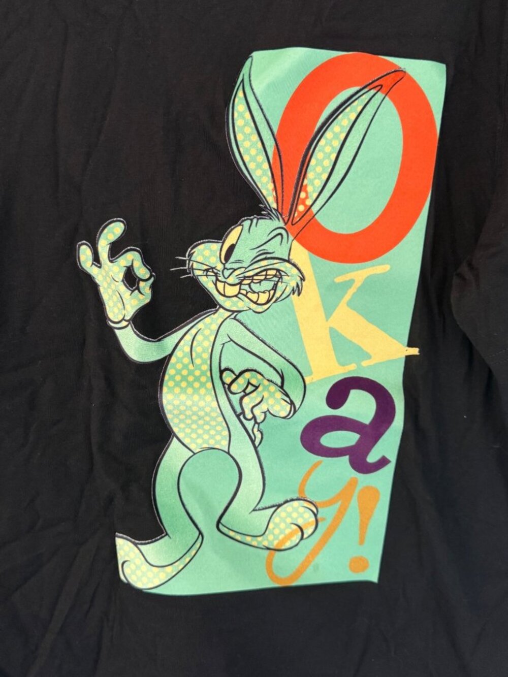 Bugs Bunny Looney Toons Black Crewneck Short Sleeve T-Shirt Size XL - Picture 3 of 9